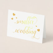 Elegantes Gold Script kleiner Hochzeit Folienkarte (Vorderseite)