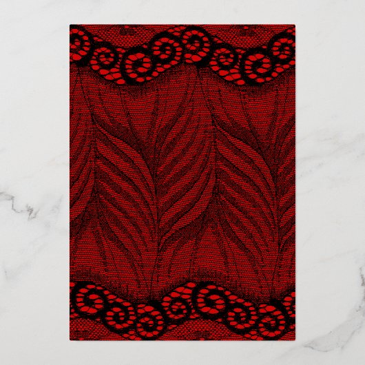 Elegantes Gold Script Lace Halloween Cocktail Part Folieneinladung (Rückseite)