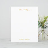 Elegantes Gold Script Letter Stationary Paper (Stehend Vorderseite)