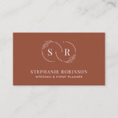 Elegantes Gold Script Monogram Modernes Beruflich Visitenkarte (Vorderseite)