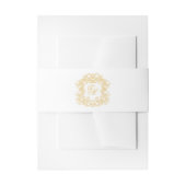 Elegantes Gold Script Monogram Wappen Hochzeit Einladungsbanderole (Vorderseite Beispiel)