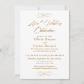 Elegantes Gold-Script nach der Hochzeit Einladung (Vorderseite)