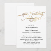 Elegantes Gold-Script nach der Hochzeit Einladung (Vorne/Hinten)