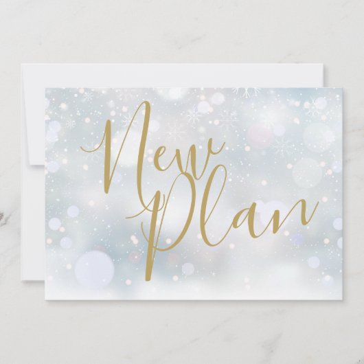 Elegantes Gold Script Neuer Plan Winterevent Save The Date (Vorderseite)