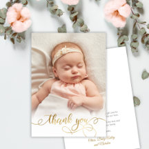 Elegantes Gold Script Neugeborenes Baby Foto Viele