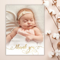 Elegantes Gold Script Neugeborenes Baby Foto Viele