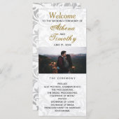 Elegantes Gold Script Personal Foto Wedding Progra Programm (Vorne/Hinten)
