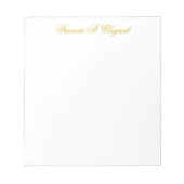 Elegantes Gold Script Personalisiert Notepad Notizblock (Vorderseite)