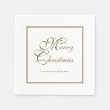Elegantes Gold Script Personalisiert White Christm