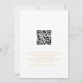 Elegantes Gold Script QR Code Einladung Hochzeitsf (Rückseite)