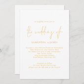 Elegantes Gold Script QR Code Einladung Hochzeitsf (Vorne/Hinten)