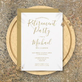 Elegantes Gold Script Retirement Party Einladung
