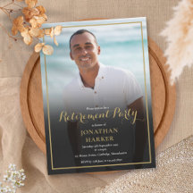 Elegantes Gold Script Retirement Party Foto