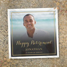 Elegantes Gold Script Retirement Party Foto