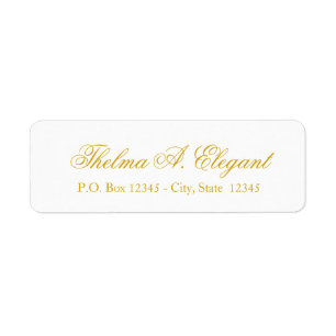 Elegantes Gold-Script-Rückgabeadresse-Label