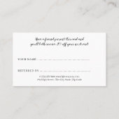 Elegantes Gold Script Schwarz und Weiß gestreift Empfehlungskarte (Rückseite)