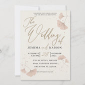 Elegantes Gold Script Terracotta Hochzeit Einladun Einladung (Vorderseite)