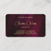 Elegantes Gold Script Text Luxury Premium Silk Visitenkarte (Rückseite)