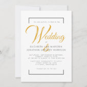 Elegantes Gold Script und Black Scripture Religiou Einladung (Vorderseite)