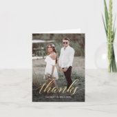 Elegantes Gold Script Vielen Dank Dankeskarte (Vorderseite)