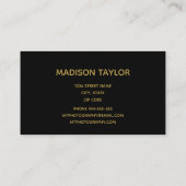 Elegantes Gold-Script Visitenkarte (Rückseite)