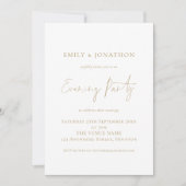 Elegantes Gold Script Wedding Abend Party Einladung (Vorderseite)