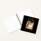 Elegantes Gold Script Wedding Foto Gästebuch Notizblock (Innenseite)