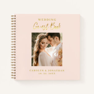 Elegantes Gold Script Wedding Gästebuch Notizblock