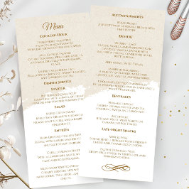 Elegantes Gold Script Wedding Menu Programm
