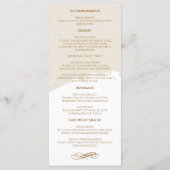 Elegantes Gold Script Wedding Menu Programm (Rückseite)