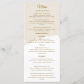 Elegantes Gold Script Wedding Menu Programm (Vorderseite)