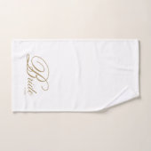 Elegantes Gold Script White Bride Badtuch Set (Handtuch)