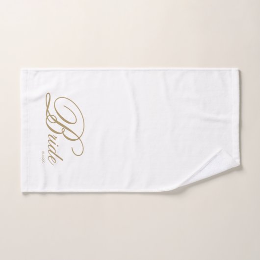 Elegantes Gold Script White Bride Badtuch Set (Handtuch)