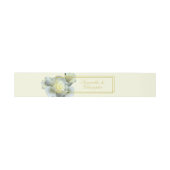 Elegantes Gold Script, White Rose Doppelrahmen Einladungsbanderole (Flach)