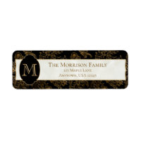 Elegantes Gold Scrolls Imitate Schwarzes Marmor Mo