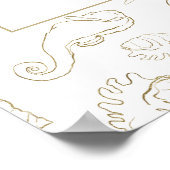 Elegantes Gold Sea Ocean Brautparty Willkommen Poster (Ecke)