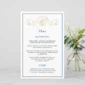Elegantes Gold Seashell Waves Wedding Reception Me (Stehend Vorderseite)
