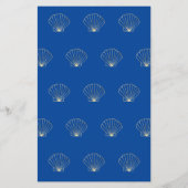 Elegantes Gold Seashell Waves Wedding Reception Me (Rückseite)