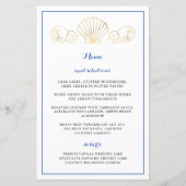 Elegantes Gold Seashell Waves Wedding Reception Me (Vorderseite)