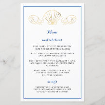 Elegantes Gold Seashell Waves Wedding Reception Me