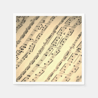 Elegantes Gold Sheet Music Paper Napkin Serviette