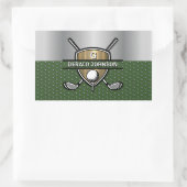 Elegantes Gold Shield-Monogramm-Design Rechteckiger Aufkleber (Tasche)