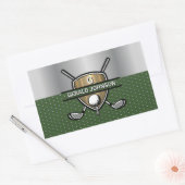 Elegantes Gold Shield-Monogramm-Design Rechteckiger Aufkleber (Umschlag)