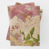 Elegantes Gold Shimmer Blumendesign Geschenkpapier Set (Beispiel)