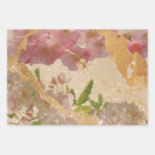 Elegantes Gold Shimmer Blumendesign Geschenkpapier Set (Vorderseite)