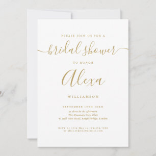 Elegantes Gold Signature Script-Brautparty Einladung
