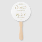 Elegantes Gold Signature Script-Hochzeitsprogramm Fächer (Vorderseite)