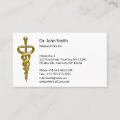 Elegantes Gold Silberner Asclepius Terminkarte (Vorderseite)