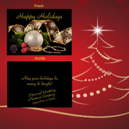 Elegantes Gold Silver Black Holiday Gruß Karte