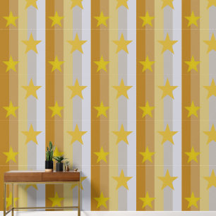 Elegantes Gold Silver Gray Stiped Stars Muster Tapete